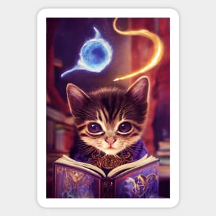 Merlin the Kitty Magician Sticker